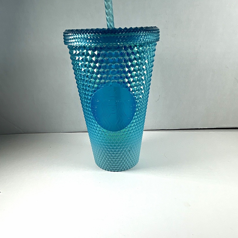 Starbucks Blue Textured Cold Cup Tumbler w/ Lid & Straw Coffee & Tea